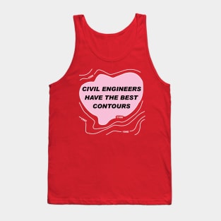 Civil Engineer Pink Contours White Lines Tank Top